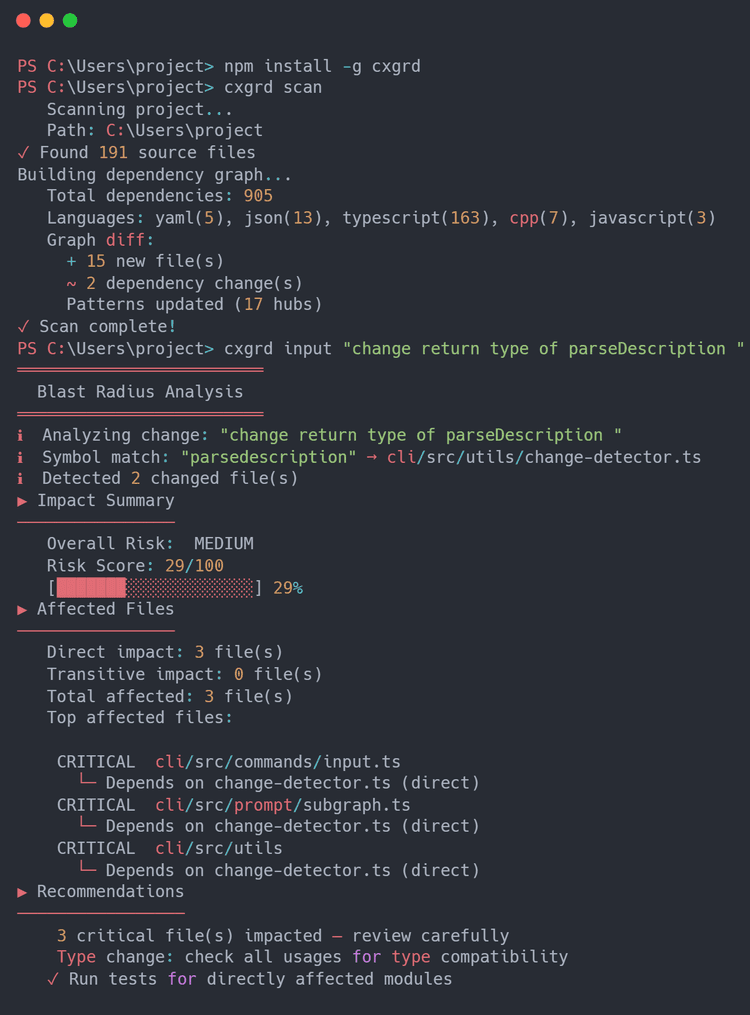 cursor/claude code: session → editor → local machine vs cxgrd: PR → merge gate → whole org